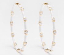 Zea Diamond, Enamel & 18kt Gold Earrings