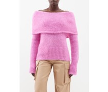 Skylar Off-the-shoulder Mohair-blend Sweater