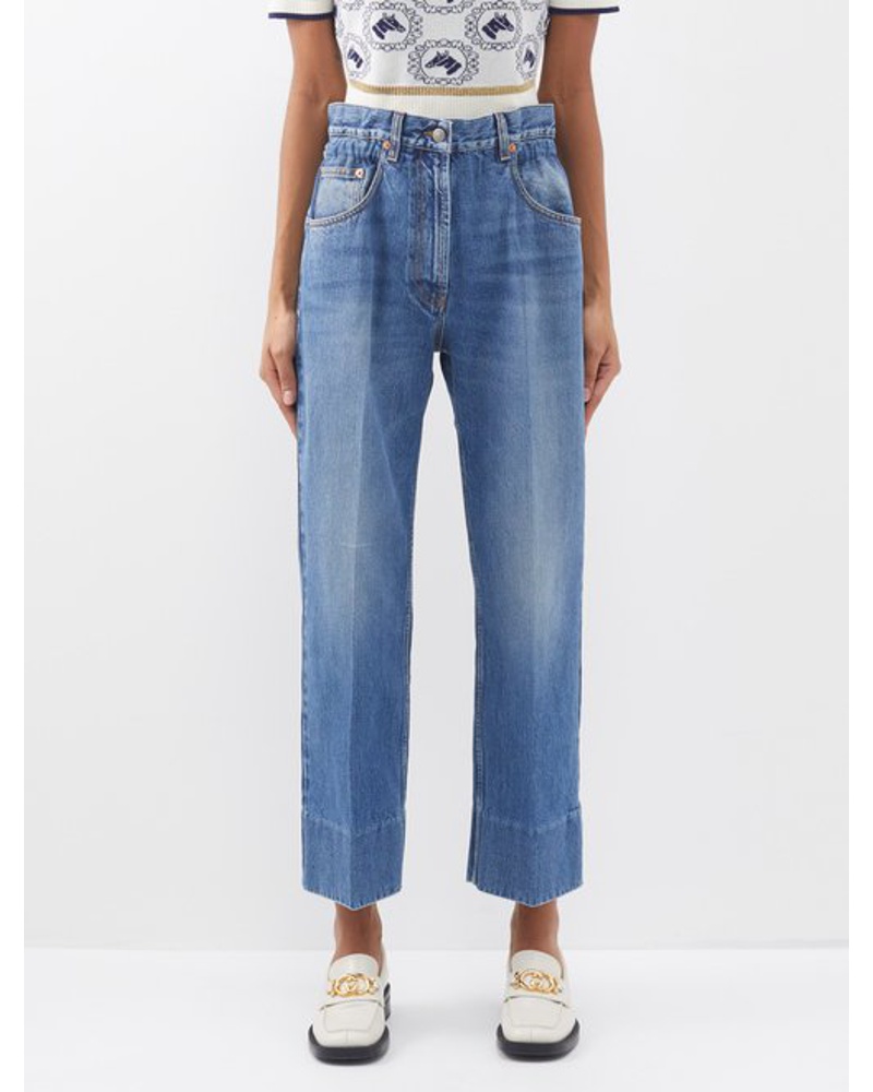 Gucci Damen Paperbag-waist Jeans