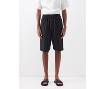 Lanzo Elasticated-waist Cotton-twill Shorts