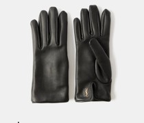 Ysl-plaque Leather Gloves