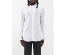 Neck-tie Cotton-poplin Shirt