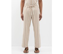 Striped Cotton-blend Trousers