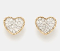 Heart Diamond & 9kt Gold Earrings