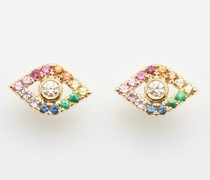 Evil Eye Diamond, Sapphire & 14kt Gold Earrings