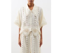 Colette Broderie-anglaise Linen Blouse