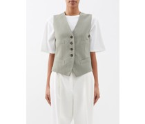 Linen-blend Twill Waistcoat