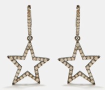 Star Diamond & Rhodium-plated 18kt Gold Earrings