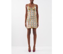 Checked Sequinned-georgette Mini Dress