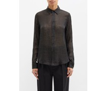 Gaia Lurex-stripe Silk-blend Shirt