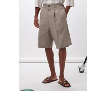 Pan Pleated Linen Shorts