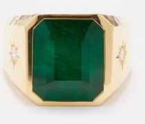 Ambition Diamond, Emerald & 18kt Gold Ring