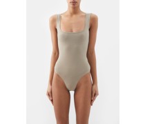 Nur Square-neck Organic-cotton Blend Bodysuit