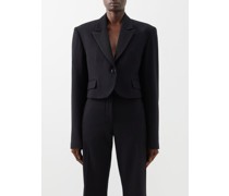 Cropped Wool Tux Jacket