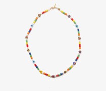 Selma Pearl, Enamel & 14kt Gold Necklace