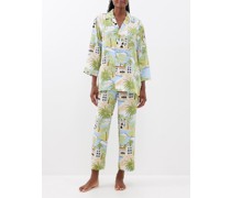 Casablanca Landscape-print Silk Pyjamas