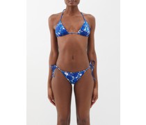 Anemone-print Triangle Bikini Top