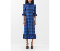 The Kansas Ruffled-trim Check Cotton Dress