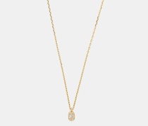 Bubble Bezel Letter Diamond & Gold Necklace