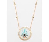 Evil Eye Diamond, Opal & 14kt Gold Necklace