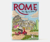 Rome Embroidered Book Clutch Bag