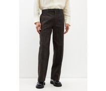 Striped Cotton-blend Tailored Trousers