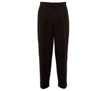 Exaggerated Tapered-leg Wool Trousers