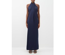 Crocus Halterneck Crepe Maxi Dress
