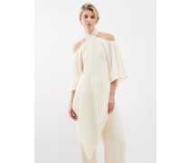 Sade Off-the-shoulder Pointed-hem Crepe Top