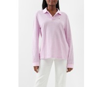 Serena Long-sleeved Cotton-piqué Polo Shirt