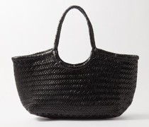 Nantucket Woven-leather Basket Bag