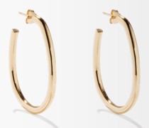 Large 14kt Gold-vermeil Oval-hoop Earrings