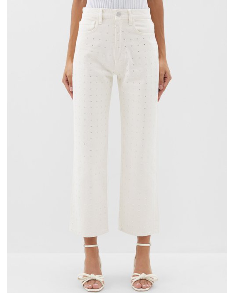 Frame Denim Damen Le Jane Crystal-embellished Cropped Jeans
