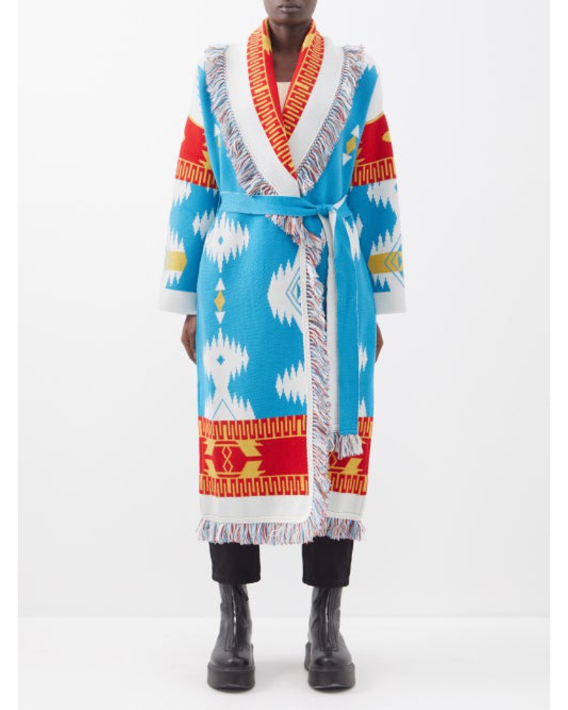 Alanui Damen Icon Geometric Wool-jacquard Cardigan