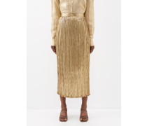 Agave Pleated-lurex Midi Skirt
