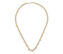 Graduating Diamond & 14kt Gold Curb-chain Necklace