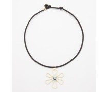 Flower Topaz, Enamel & 9kt Gold Necklace