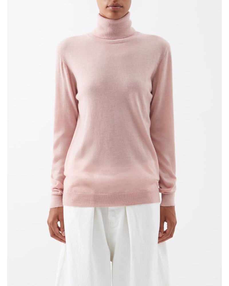 Raey Damen Roll-neck Fine-rib Responsible-cashmere Sweater