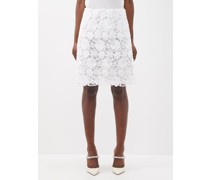 Mid-rise Cotton-blend Macramé Lace Mini Skirt