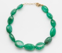 Arizona Candy Emerald & 14kt Gold Beaded Bracelet