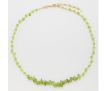 Reef Beaded Peridot & 18kt Gold-plated Necklace