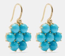 Floret Turquoise & 18kt Gold Earrings