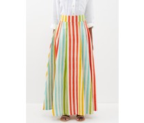 Flaminia Striped Cotton Skirt