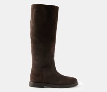 Model 81 Shearling Suede Flat Knee Boots