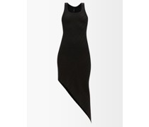 Alic Diagonal-jacquard Asymmetric Silk Dress