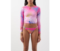 Marine-print Long-sleeved Rash Guard