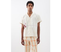 Sunji Floral-embroidered Cotton Shirt