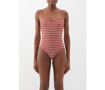 Ocean Scoop-neck Crochet-lace Swimsuit
