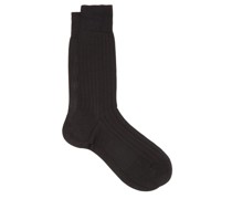 Asberley Rib-knitted Silk Socks