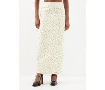 Floral-print Cotton-blend Maxi Skirt